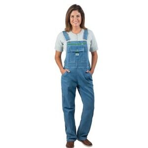 Liberty Denim Bib Overalls Womens L 10/12 Blue Stretch Workwear Utility Bib New